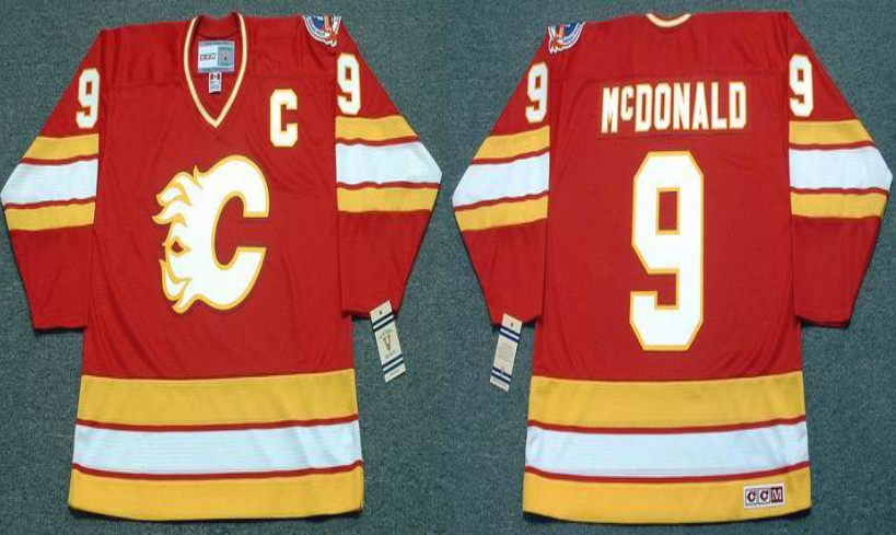 2019 Men Calgary Flames #9 McDONALD  red CCM NHL jerseys